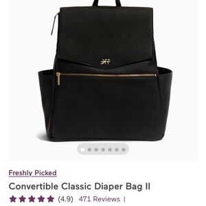 Freshly Picked Black Convertible Diaper Bag II